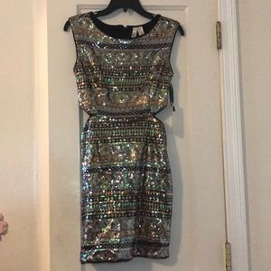 Forever 21 tribal sequenced dress